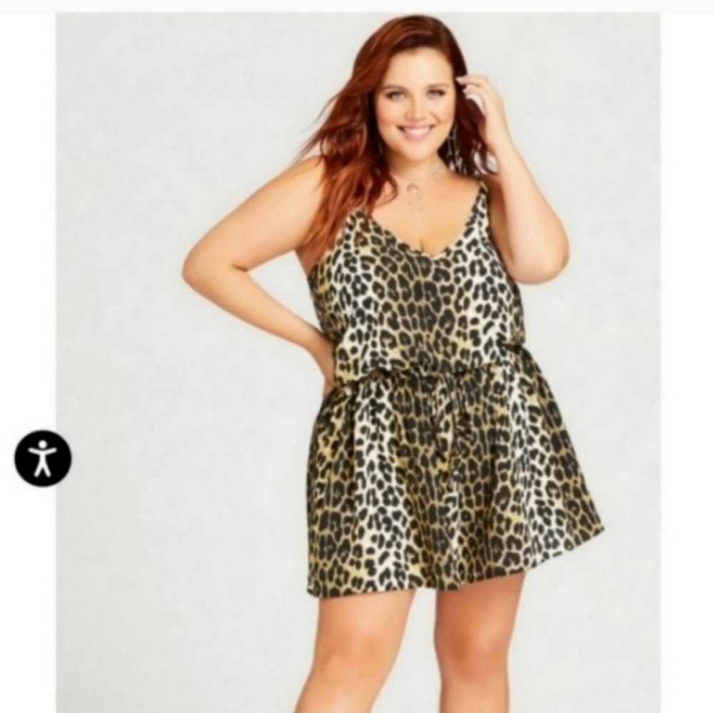 NWT LORALETTE 18 leapord print romper